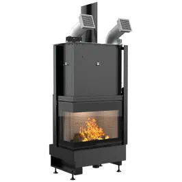 Cheminée à bois Palazzetti Ecomonoblocco WTX 70 Angolo Puissance 14.7kW Classe Énergétique A+