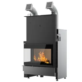 Cheminée à bois Palazzetti Ecomonoblocco WTX 80 Angolo Puissance 17.8kW Classe Énergétique A+