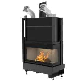 Cheminée à bois Palazzetti Ecomonoblocco WTX 90 Angolo Puissance 19.1kW Classe Énergétique A+