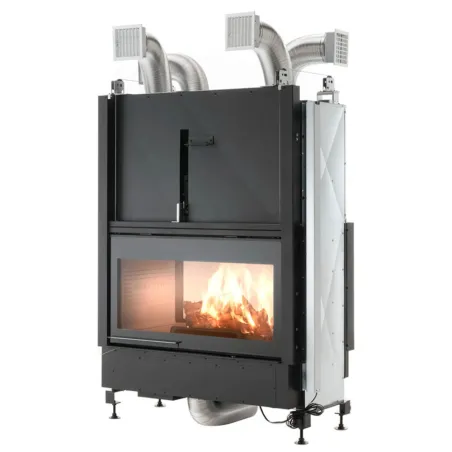 Cheminée à bois Palazzetti Ecomonoblocco WT 16:9 Bifacciale Puissance 13.5kW A+