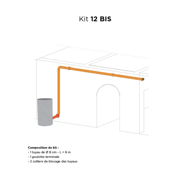 kit pour canaliser l'air chaud Edilkamin EK63 Kit 12 Bis pour une pièce éloignée