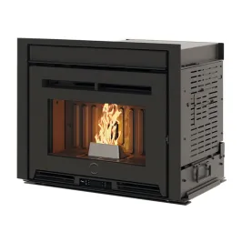 Insert à granulés canalisable EK63 Pellek 100+ Evo2 Puissance 10kW Sortie Fumée Supérieure Ø8cm