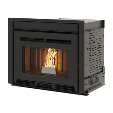 Insert à granulés canalisable EK63 Pellek 100+ Evo2 Puissance 10kW Sortie Fumée Supérieure Ø8cm