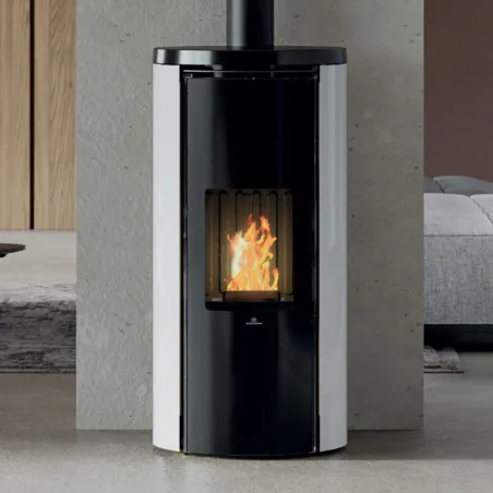 Poêle à granulés canalisable Edilkamin Celia Air Tight Plus Puissance 9.6kW Sortie Fumée Supérieure Ø8 cm