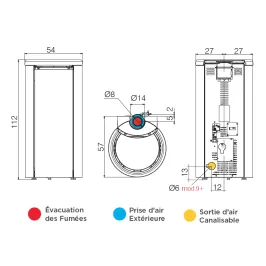 Poêle à granulés Edilkamin Lumea 7 Coax Puissance 7.2kW Wi-Fi Sortie Fumée Coaxiale Ø8/13 cm 2
