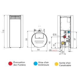 Poêle à granulés étanche Edilkamin Libra 7 Back Puissance 7.4kW Sortie Fumée Postérieure Ø8 cm 2