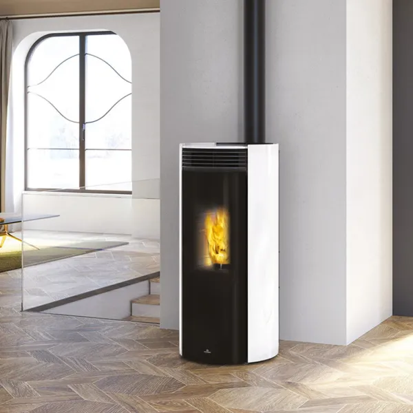 Poêle à granulés canalisable Edilkamin Libra 9+ Coax Puissance 9.2kW Sortie Fumée Coaxiale Ø8/13 cm