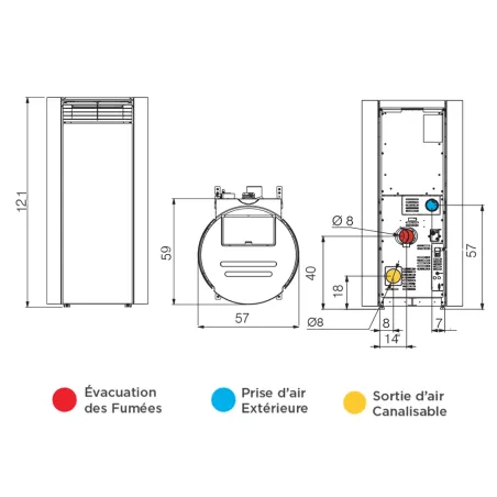 Poêle à granulés canalisable Edilkamin Libra 11+ Back Puissance 11kW Sortie Fumée Postérieure Ø8 cm