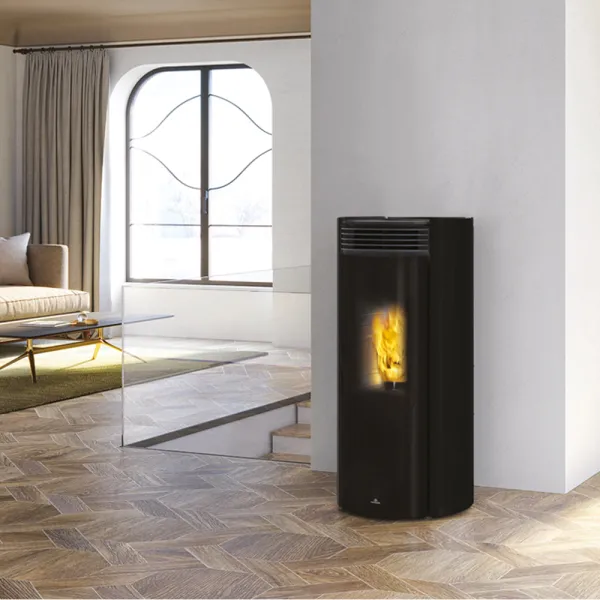 Poêle à granulés canalisable Edilkamin Libra 13++ Back Puissance 12.5kW Sortie Fumée Postérieure Ø8 cm