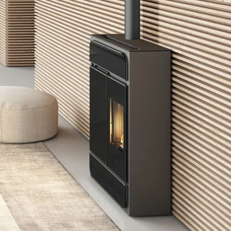 Poêle à granulés canalisable Edilkamin Bild 9+ Top Puissance 8.6kW Sortie Fumée Supérieure Ø8 cm