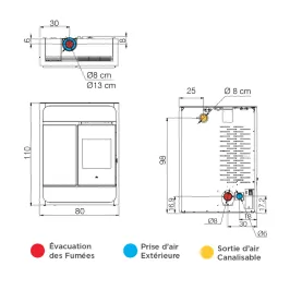 Poêle à granulés canalisable Edilkamin Bild 9+ Coax Puissance 8.6kW Sortie Fumée Coaxiale Ø8/13 cm 2