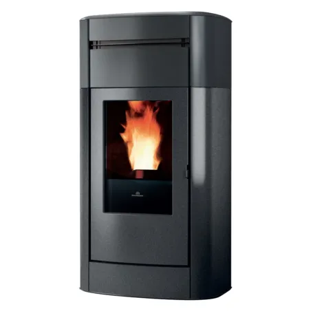 Poêle à granulés canalisable Edilkamin Vyda 13++ Evo Puissance 12.6kW Sortie Fumée Postérieure Ø8 cm