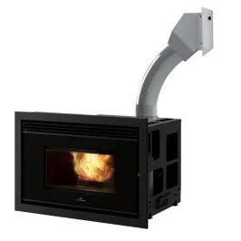 Foyer à granulés canalisable EDILKAMIN Pellkamin 12++ Evo Puissance 12.7kW Sortie Fumée Supérieure Ø8 cm 2