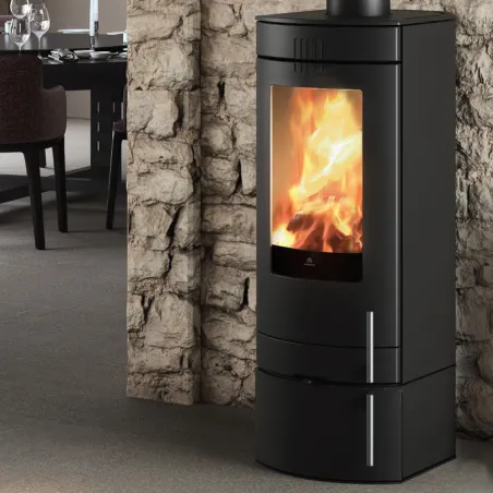 Poêle à bois EDILKAMIN Polo Evo2 Puissance 8.2kW A+ Sortie Fumée Supérieure Ø15 cm