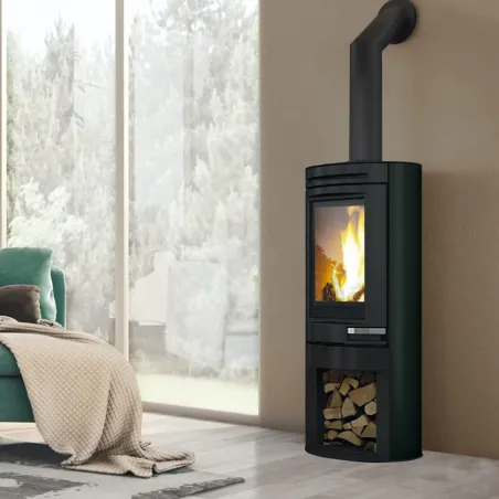 Poêle à bois EDILKAMIN Tally Evo2 Puissance 8.2kW Sortie Fumée Supérieure Ø15 cm
