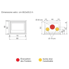 Insert à bois EDILKAMIN Firebox Luce Plus 62 Puissance 9.6kW Sortie Fumée Supérieure Ø20 cm 2