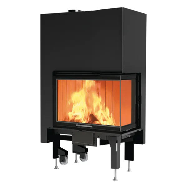 Cheminée à bois d'angle EDILKAMIN Windo2 75 Evo Puissance 15kW Sortie Fumée Supérieure Ø20 cm