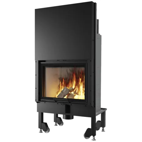 Cheminée à bois EDILKAMIN Blokk 70 Evo Puissance 14.3kW Convection Naturelle Version N Sortie Fumée Supérieure Ø18 cm