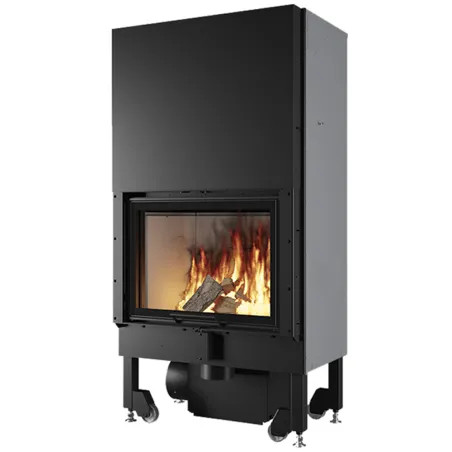 Cheminée à bois EDILKAMIN Blokk 70 Evo Puissance 14.3kW Ventilation Forcée Version V Sortie Fumée Supérieure Ø18 cm