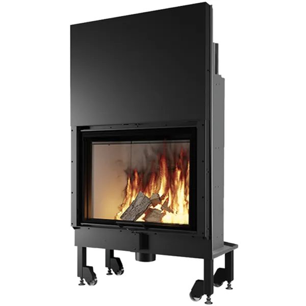 Cheminée à bois EDILKAMIN Blokk 90 Evo Puissance 17.9kW Convection Naturelle Version N Sortie Fumée Supérieure Ø18 cm