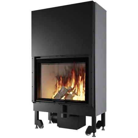 Cheminée à bois EDILKAMIN Blokk 90 Evo Puissance 17.9kW Ventilation Forcée Version V Sortie Fumée Supérieure Ø18 cm