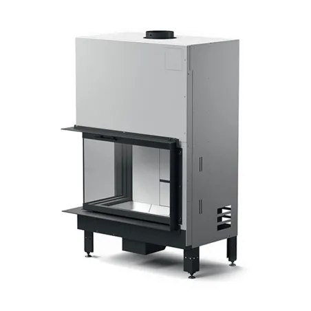 Cheminée à bois d'angle MCZ Plasma 95 DX/SX  Wood Puissance 14.8kW Sortie Fumée Supérieure Ø20 cm