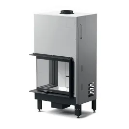 Cheminée à bois d'angle MCZ Plasma 75 DX/SX  Wood Puissance 15.5kW Sortie Fumée Supérieure Ø20 cm