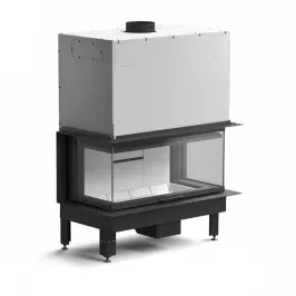 Cheminée à bois à trois faces MCZ Plasma 95T Wood Puissance 13.2kW Sortie Fumée Supérieure Ø20 cm