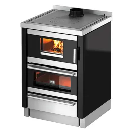 Cuisinière à bois CADEL Kook 60 avec Ventilation et Éclairage Puissance 6.2kW Sortie Fumée Postérieure ou Supérieure