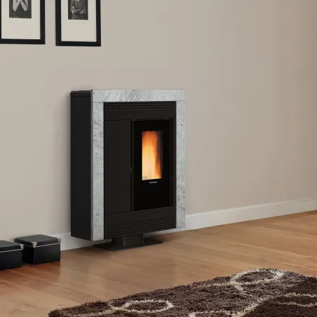 Poêle à granulés canalisable Extraflame Souvenir Plus Petra 5.0 Puissance 10kW Sortie Fumée Postérieure Supérieure ou Latérale