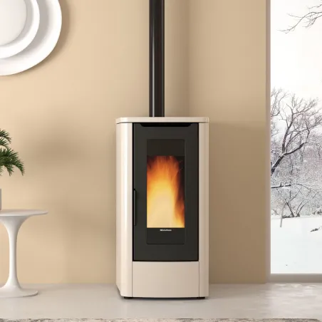 Poêle à granulés ventilé Extraflame Teorema 5.0 Puissance 12.0kW Sortie Fumée Postérieure ou Supérieure