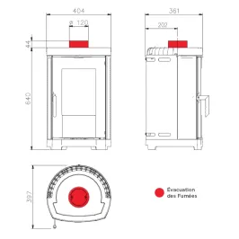 Poêle à bois La Nordica Brigitta GB Puissance 4.7kW Sortie Fumée Supérieure 2