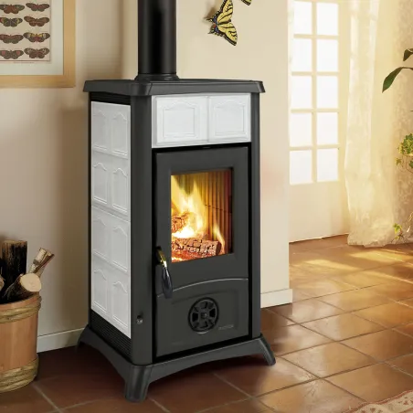 Poêle à bois La Nordica Gemma 5.0 Puissance 7kW Sortie Fumée Supérieure