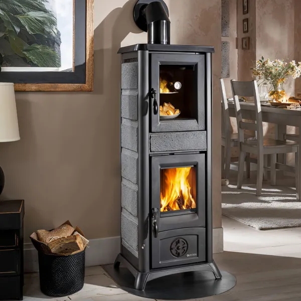 Poêle à bois La Nordica Gemma Forno 5.0 Puissance 7.3kW Sortie Fumée Supérieure