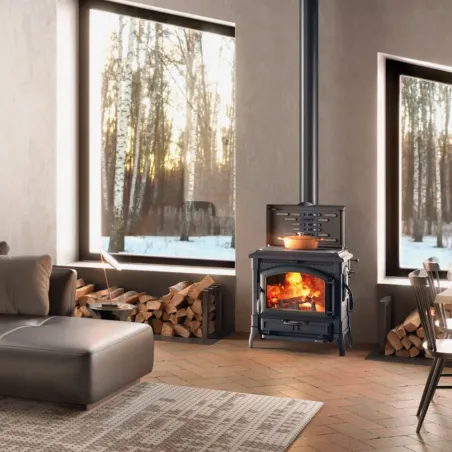 Poêle à bois La Nordica Isotta Con Cerchi.16 Puissance 11.9kW Sortie Fumée Supérieure