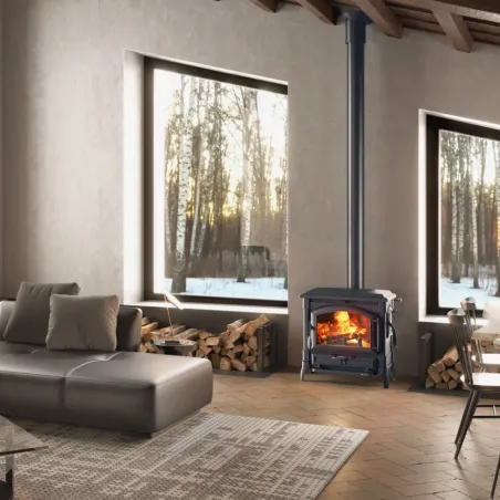 Poêle à bois La Nordica Isotta.16 Puissance 11.9kW Sortie Fumée Supérieure