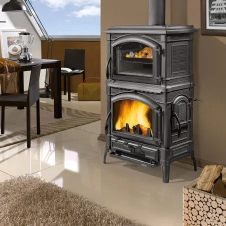 Poêle à bois La Nordica Isotta Forno Evo Puissance 9.7kW Sortie Fumée Supérieure