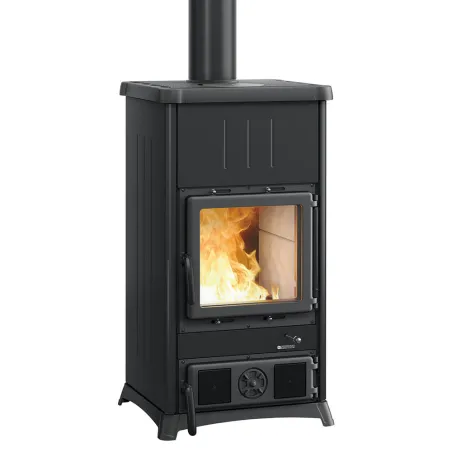 Poêle à bois La Nordica Concita 2.0 Steel Puissance 11.8kW Avec récupérateur de chaleur Sortie Fumée Supérieure