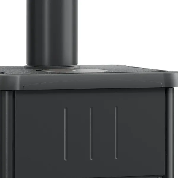 Poêle à bois La Nordica Concita 2.0 Steel Puissance 11.8kW Avec récupérateur de chaleur Sortie Fumée Supérieure