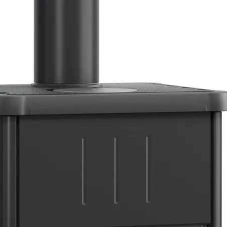 Poêle à bois La Nordica Concita 2.0 Steel Puissance 11.8kW Avec récupérateur de chaleur Sortie Fumée Supérieure