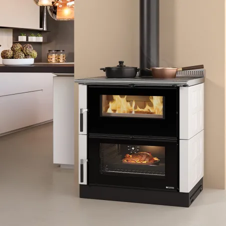 Cuisinière à bois encastrable La Nordica Verona XXL VST Maiolica Puissance 7.0kW Sortie Fumée Supérieure ou Postérieure