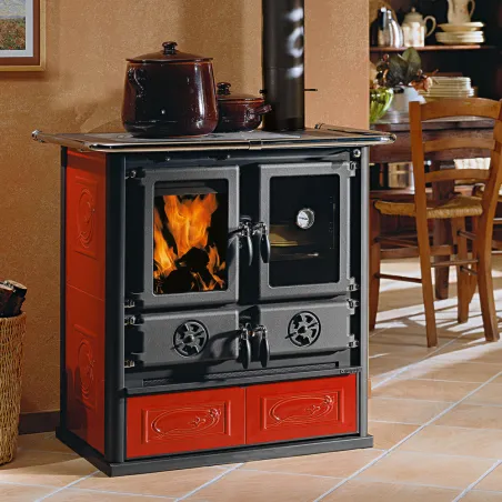 Cuisinière à bois La Nordica Rosetta 5.0 VST Puissance 7.9kW Sortie Fumée Supérieure Droite