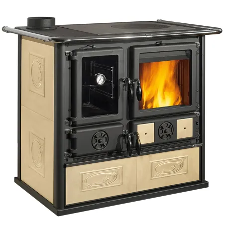 Cuisinière à bois La Nordica Rosa Sinistra Reverse VST Puissance 8.2kW Sortie Fumée Supérieure Gauche