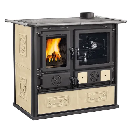 Cuisinière à bois La Nordica Rosa 5.0 VST Ceramica Puissance 8.8kW Sortie Fumée Supérieure Droite