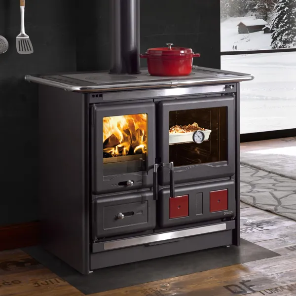 Cuisinière à bois La Nordica Rosa L 5.0 VST Puissance 9.5kW Sortie Fumée Supérieure