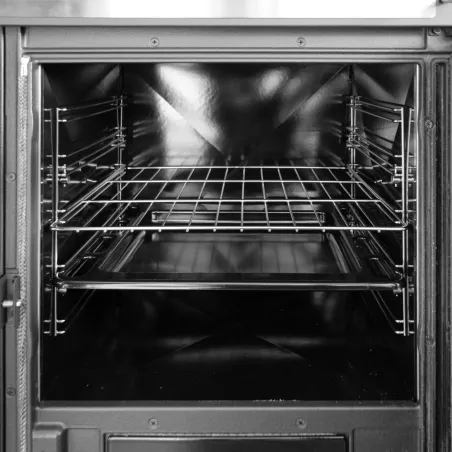 Cuisinière à bois La Nordica Rosa XXL 5.0 VST Steel Puissance 11kW Sortie Fumée Supérieure