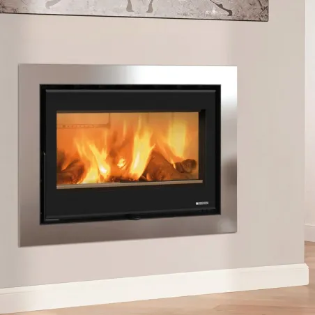Insert à bois ventilé La Nordica Inserto 80 Crystal Evo 2.0 Puissance 7.4kW Sortie Fumée Supérieure