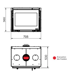 Insert à bois La Nordica Inserto 70 LEAN Puissance 8.5kW Sortie Fumée Supérieure 2