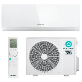 Climatiseur Mono split Heiwa mural Hyoko 3 Blanc strié 3.5kW HMIH-35C2-V1 + HMEH-35-V1 WiFi de série PAC air-air