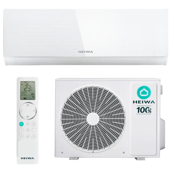 Climatiseur Mono split Heiwa mural Hyoko 3 Blanc strié 5kW HMIH-50C2-V1 + HMEH-50-V1 WiFi de série PAC air-air